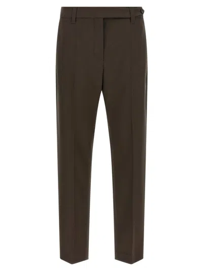 Brunello Cucinelli Brown Tapered Flat Front Pants