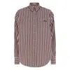 Brunello Cucinelli Bead-embellished Striped Cotton-sateen Shirt In Multi