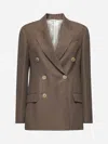 Brunello Cucinelli Brown Twill Shiny Cuffs Jacket