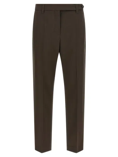 Brunello Cucinelli Brown Tapered Flat Front Pants