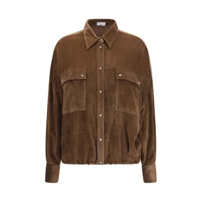 Brunello Cucinelli Brown Oversized Textured Shirt