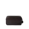 Brunello Cucinelli Leather Wash Bag In Brown