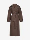 Brunello Cucinelli Brown Water-resistant Taffeta Shiny Details Trench Coat