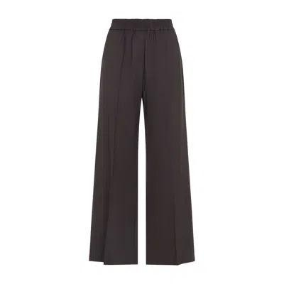 Brunello Cucinelli Brown Wide Leg Virgin Wool Pants