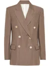 Brunello Cucinelli Women Linen Blend Double-breasted Jacket
