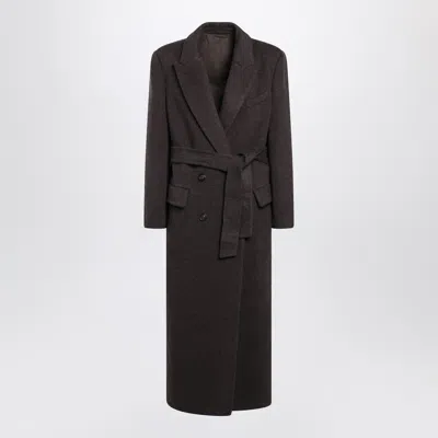BRUNELLO CUCINELLI BRUNELLO CUCINELLI BROWN WOOL AND CASHMERE COAT