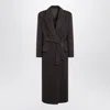 Brunello Cucinelli Cashmere And Wool Belted Coat In Brown