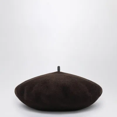 Brunello Cucinelli Wool Beanie Featuring Precious Detail And Loop In Black