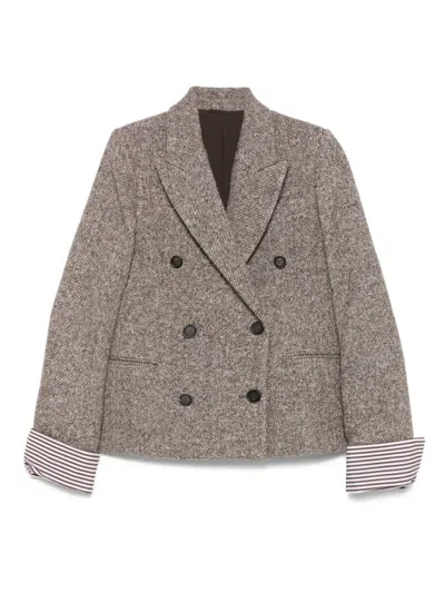 BRUNELLO CUCINELLI BROWN WOOL BLAZER