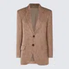 Brunello Cucinelli Brown Wool Blazer In Brown