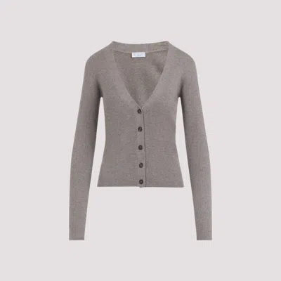 BRUNELLO CUCINELLI BROWN WOOL CARDIGAN