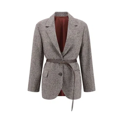 Brunello Cucinelli Brown Wool Jackets And Women's Coat