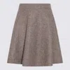 Brunello Cucinelli Brown Wool Mini Skirt In Neutral