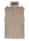 Brunello Cucinelli Clay Wool Padded Hooded Vest In Pink
