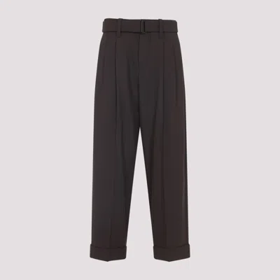 BRUNELLO CUCINELLI BROWN WOOL PANTS