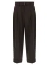 Brunello Cucinelli Baggy Wool Pants In Brown