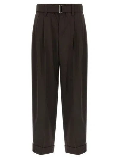 BRUNELLO CUCINELLI BROWN WOOL PANTS