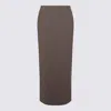 Brunello Cucinelli Brown Wool Skirt In Brown