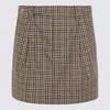 Brunello Cucinelli Checked Virgin Wool Flannel Miniskirt In Brown