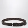 Brunello Cucinelli Brown Woven Leather Belt Men In Brown