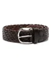 Brunello Cucinelli Interwoven Leather Belt In Brown