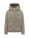 Brunello Cucinelli Brown Hooded Down Jacket In Brown