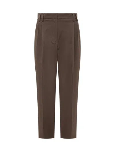 Brunello Cucinelli Cropped Pants In Brown