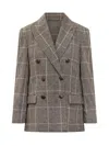 Brunello Cucinelli Double-breasted Jacket In Gray