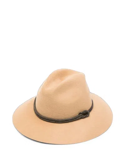Brunello Cucinelli Fedora Hat In Beige