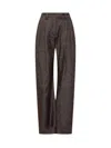 Brunello Cucinelli Women Denim Trousers With Lurex Profile In Brown
