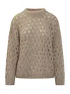 Brunello Cucinelli Perforated Sweater In Brown