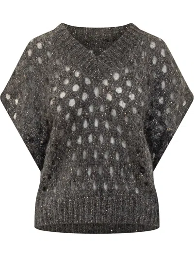 Brunello Cucinelli Perforated Vest In Multi