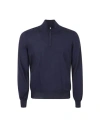 Brunello Cucinelli Sweater With Half Zipper In Blue