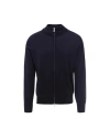 Brunello Cucinelli Zip-up Blue Sweatshirt With High Collar And Relaxed Fit In Blue