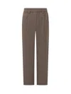 Brunello Cucinelli Elastic Waistband Trousers With Pockets And Loops In Brown