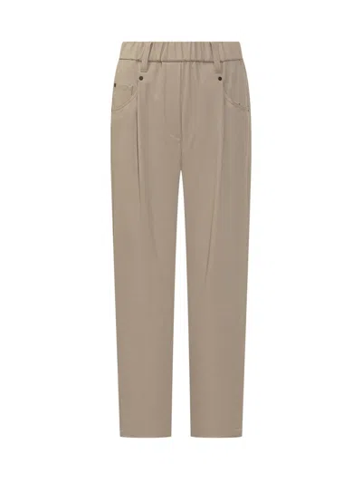 Brunello Cucinelli Relaxed Pants In Burgundy