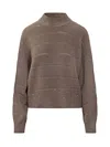 Brunello Cucinelli Sequined Sweater In Gold