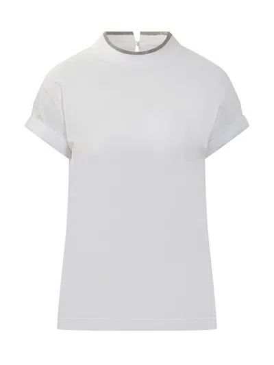 BRUNELLO CUCINELLI BRUNELLO CUCINELLI BRUNELLO CUCINELLI T-SHIRT WITH SHINY DETAIL