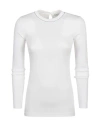 Brunello Cucinelli White Cotton Long Sleeves T-shirt In White