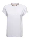 Brunello Cucinelli Stretch Cotton Jersey T-shirt With Precious Faux Layering