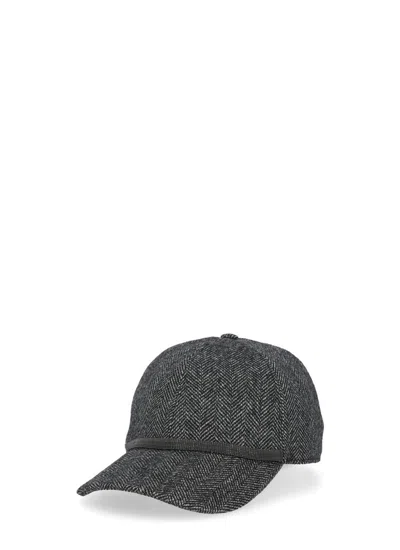 Brunello Cucinelli Wool Baseball Cap In Black