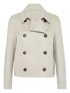 Brunello Cucinelli Hand-finished Caban Jacket In Gray