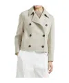 Brunello Cucinelli Hand-finished Caban Jacket In Gray