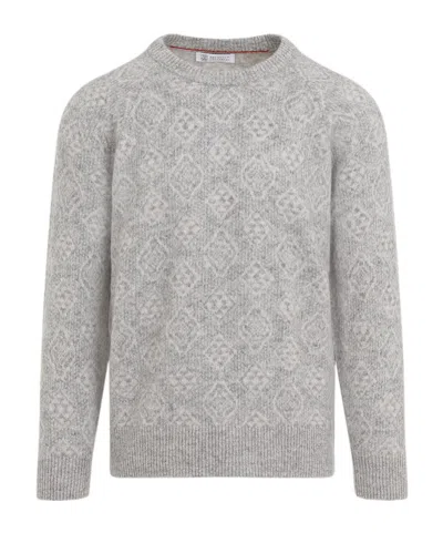 BRUNELLO CUCINELLI BRUNELLO CUCINELLI PATTERNED CREWNECK SWEATER