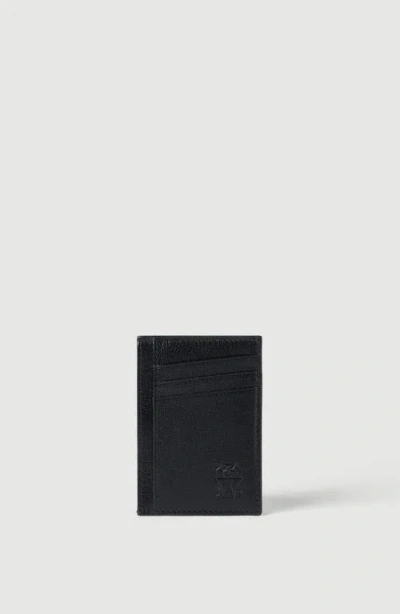 Brunello Cucinelli Brushed Leather Card Holder In Black