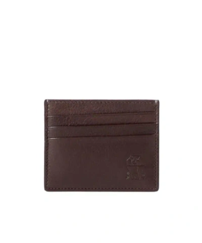 Brunello Cucinelli Brushed Leather Cardholder In Yellow
