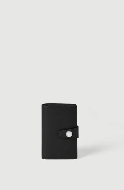 Brunello Cucinelli Brushed Leather Wallet With Zipper In Black