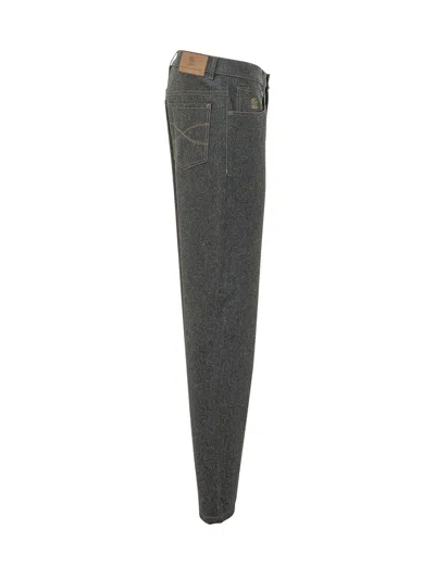 Brunello Cucinelli Brushed Paint-print Trousers In Cib74