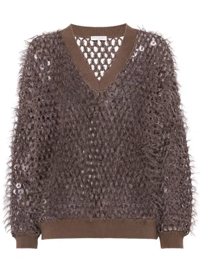 Brunello Cucinelli Brushed Sweater In 褐色