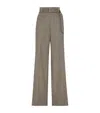 Brunello Cucinelli Herringbone-pattern Pressed-crease Trousers In Brown
